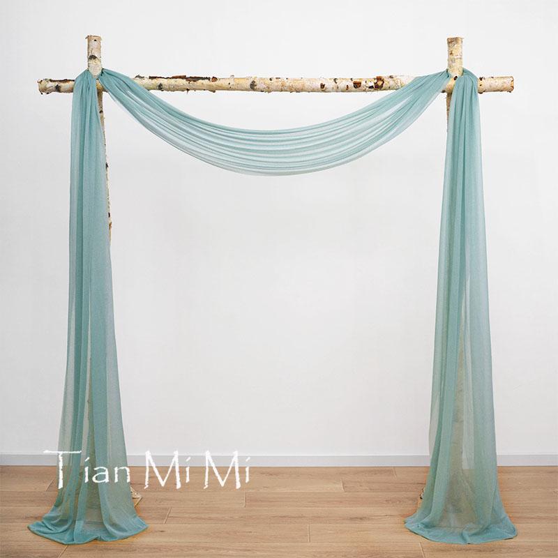 6 -10 Meters Wedding Arch Drape Fabric Sheer Chiffon Tulle Curtain Drapping Backdrop Party Supplies Drapery Ceremony Decoration