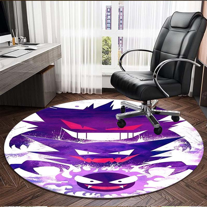 Gengar Print Round Rug, Washable Floor Carpet, For Entryway Dorm Laundry Room Office Study, Home Decor Birthday Christmas Gift