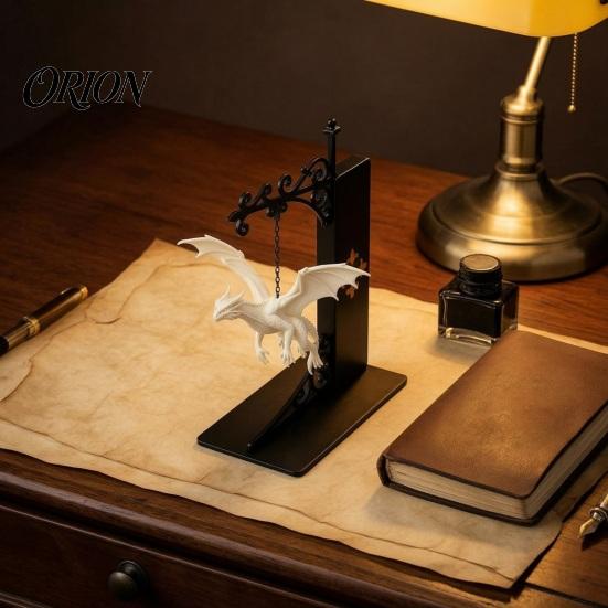 Dragon Themed Gifts for Nerds Flying Bookshelf Light, Decorative Bookend Light & Desk, Versatile Shelf Book Organizer Sculpture Support, Heavy