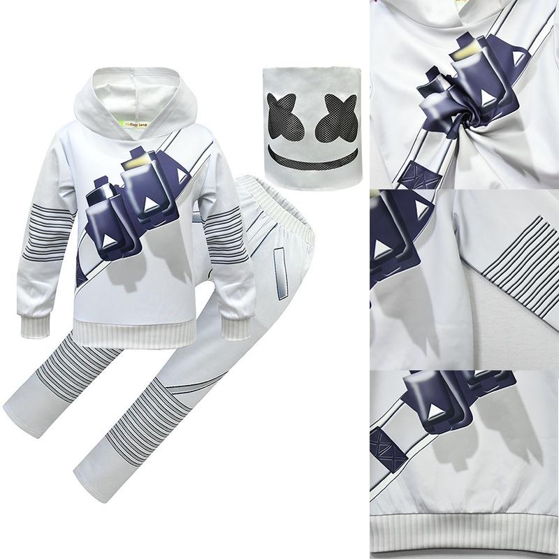 Костюм диджея Маршмеллоу для детей Мягкий и удобный худи, штаны, маска