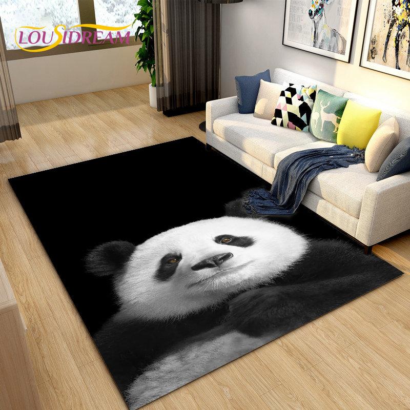 3D Cartoon Cute Panda Area Rug,Carpet Rug for Living Room Children's Room Decoration,Kid Play Crawl Soft Non-slip Floor Mat Gift