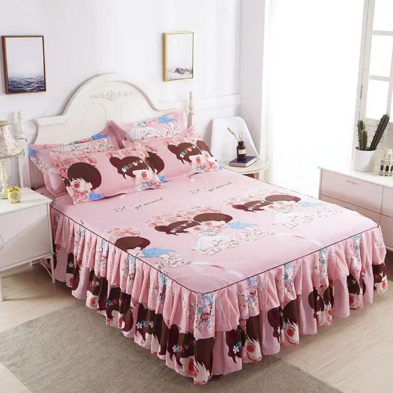 Korean Version Bed Skirt Style Single Piece Bed Sheets Bed Covers Mattresses Anti Slip Protective Covers Dust Covers