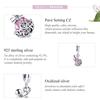 WOSTU 925 Sterling Silver Shiny Pink Cubic Zirconia Retro Patterns Perfume Bottle Charm Pendant for Original 3mm Bracelets & Necklaces