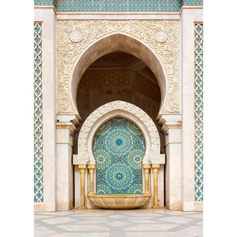 Moroccan Door Arab Canvas Print Islamic Muslim Wall Architectural Wall Art Poster for Living Room Bedroom Eid Al-Fitr Home Decor