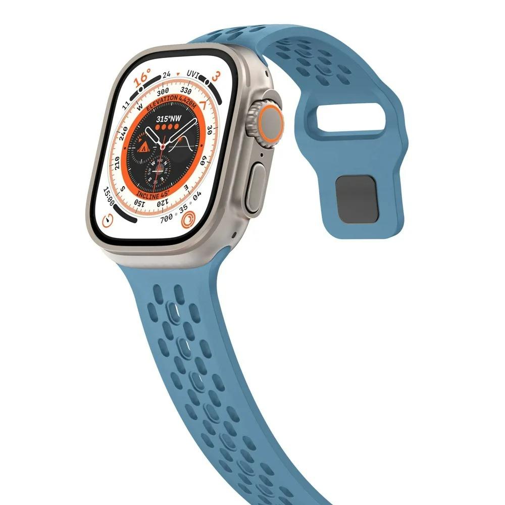 Дышащий силиконовый ремешок для Apple Watch Band 49 мм 46 мм 45 мм 44 мм 42 41 40 мм Спортивный браслет iWatch Ultra 11 10 9 8 7 6 SE3 Ремень
