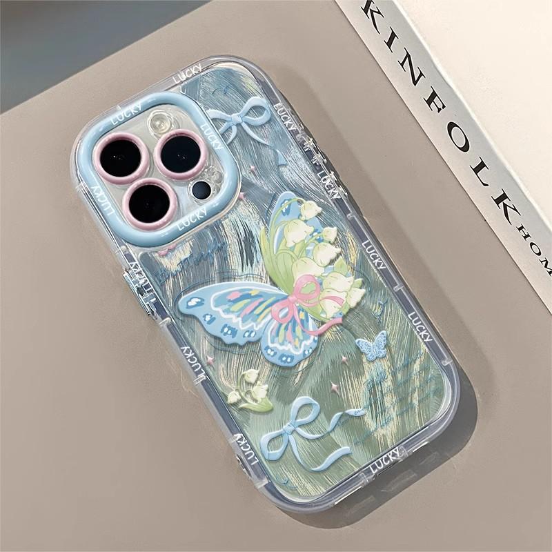 Glitter Butterfly for Apple 16promax Cream Feather Cartoon Phone Case for IPhone13 Cute 14/15
