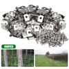 100 Pcs Fence Wire Clamps with Screws Stainless Steel Rust-Resistant Clips for 45642 Gauge Garden Yard