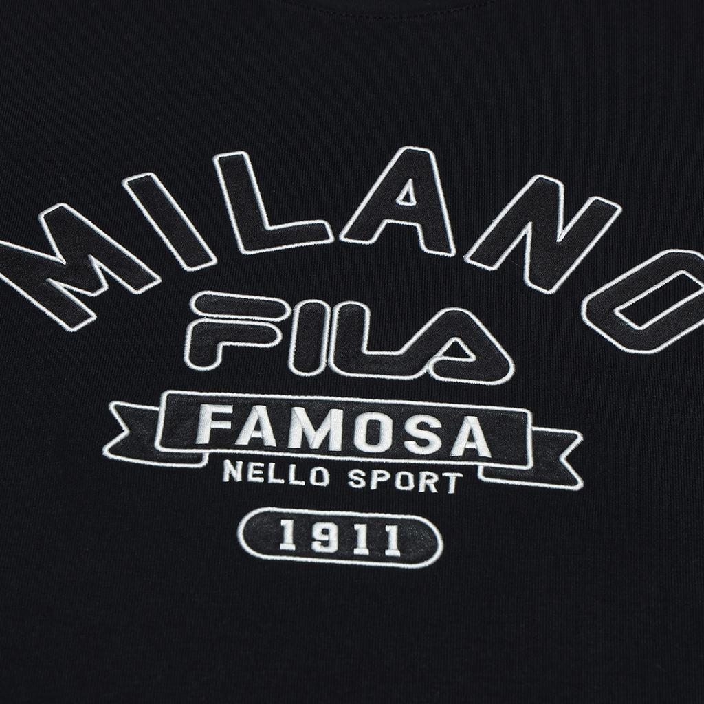 Fila Серия Milano Универсальная Удобная Классическая Повседневная Футболка с Коротким Рукавом Мужские топы F11M535101F-BK