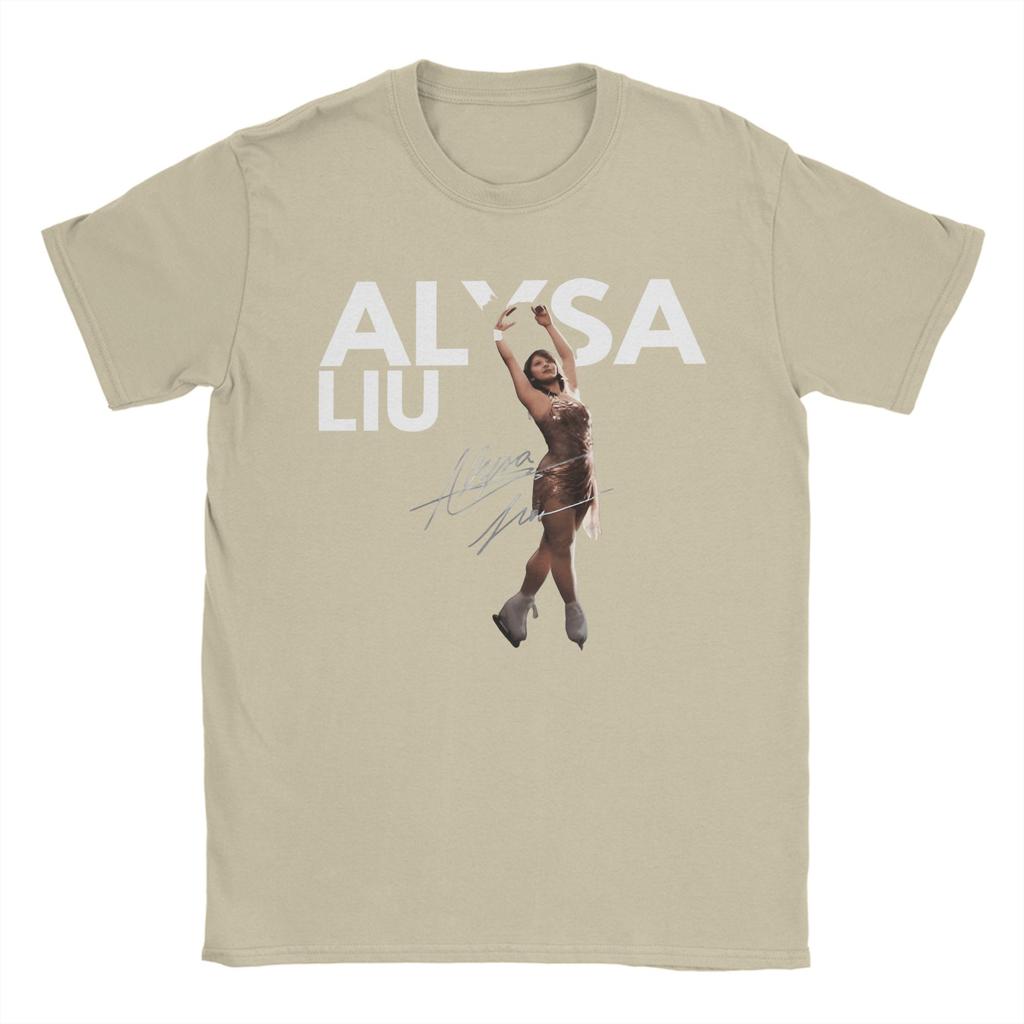 Винтажные футболки Alysa Liu USA Skating для унисекс с круглым вырезом, хлопковые футболки с коротким рукавом, идея для подарка, одежда