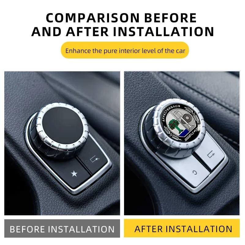 Car Sticker Benz Hot For Benz For AMG Benz Car Multimedia Knob Decorative Stickers For Mercedes-benz AMG Barbosa W205 C300 W203