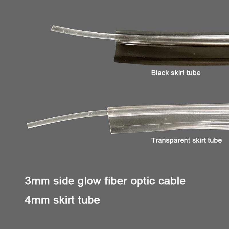 5mX Skirt Side Glow Cable & Skirt Tube Is Separate Plastic PMMA Fiber Optic Cable For Car Lighting