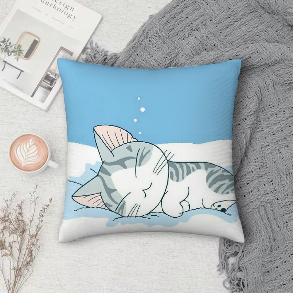Cartoon Chis Sweet Home Pillow Case Square DoubleSided Printing Sofa Cushion Cover Pillowcase Bedroom Bedside