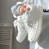 Guochao White Skateboard Bread Shoes Women's Autumn New Versatile Casual Street Sports White Shoes