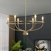 Elegant 6-Light Candle Chandelier In Gold - Ideal for Dining Room Living Room Bedroom and Kitchen