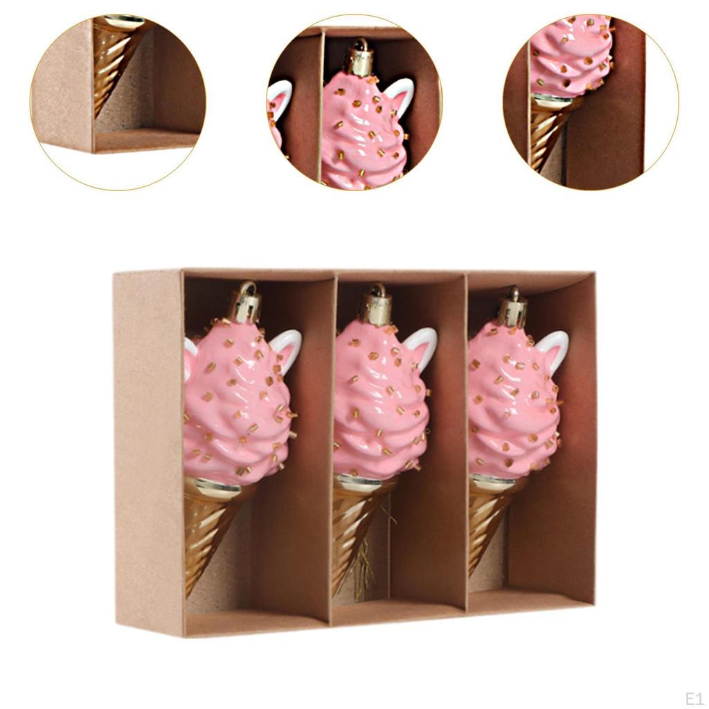 3 шт. Рождественские украшения, подвесное украшение в форме мороженого, креативный портативный подарок на Рождество