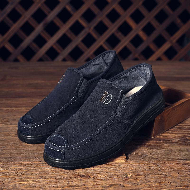 Мужские туфли с одной педалью, летние, новые, дышащие, ленивые, мужские, повседневные, парусиновые туфли, старые, Пекинские, тканевые, мужские