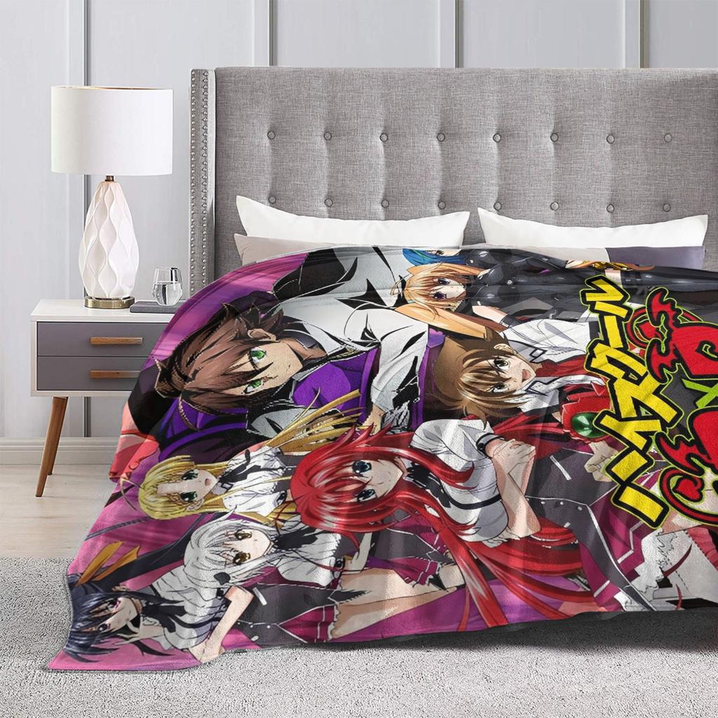 Warm Blanket Camping High School DxD Anime Throw Blanket Flannel Bedspread For Couch Chair Street Trend Sofa Bed Cover