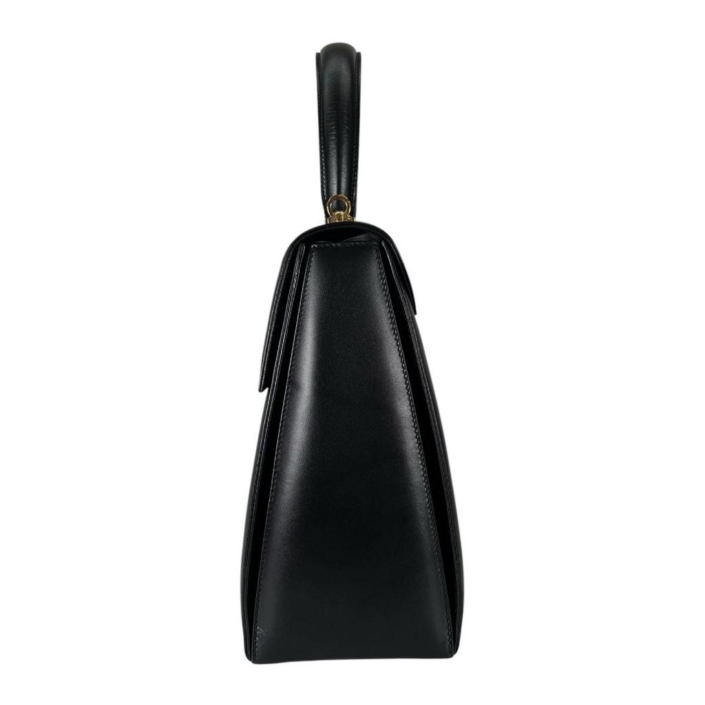 Salvatore Ferragamo compact Gancini Handbag leather black Women E210536 Used