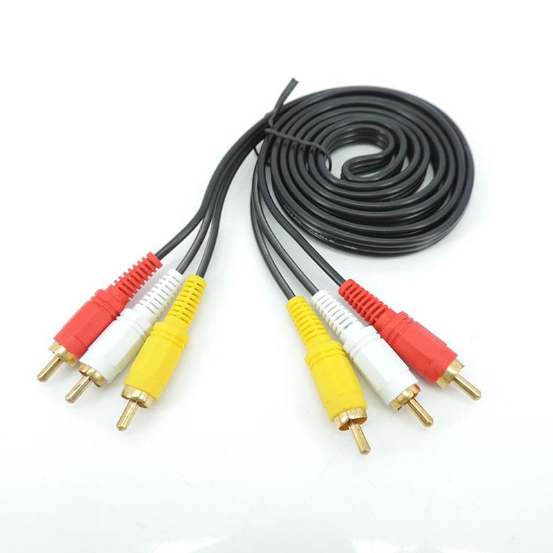 1.5M/3M/5m Gold Plated RCA Male To 3 RCA 3RCA Male Connector Composite Audio Video AV Extension Cable Plug Cord WIRE