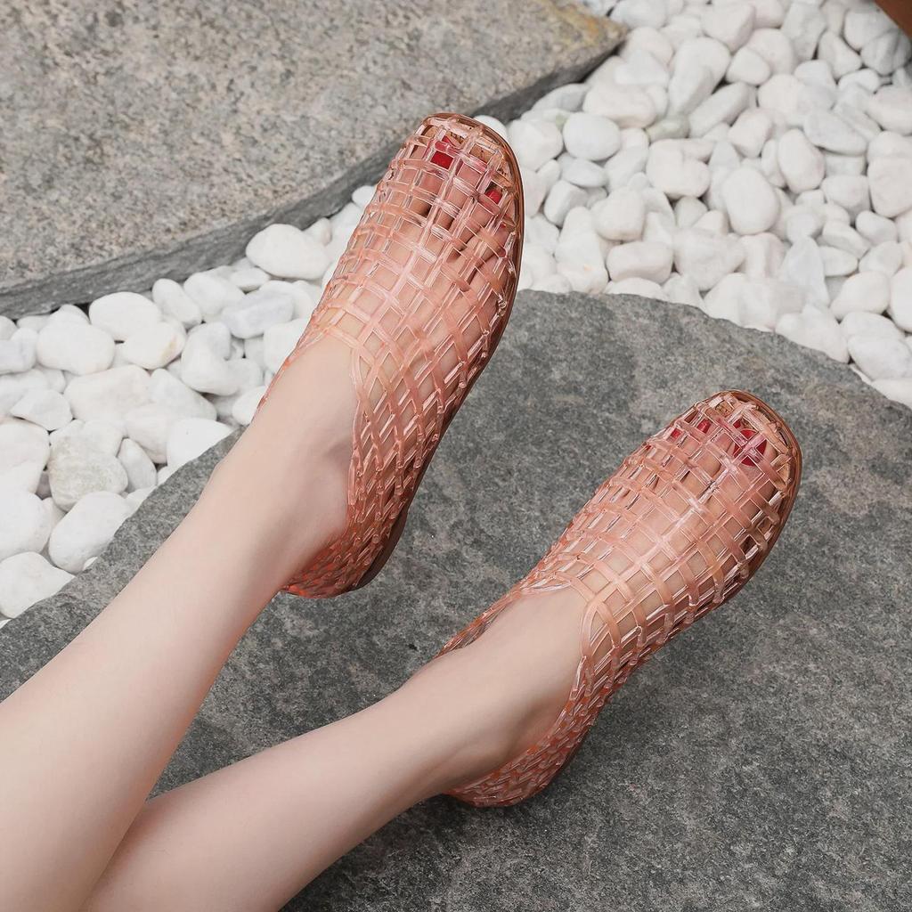 Женские дышащие сандалии-желе с закрытым носком - Повседневные летние уличные балетки