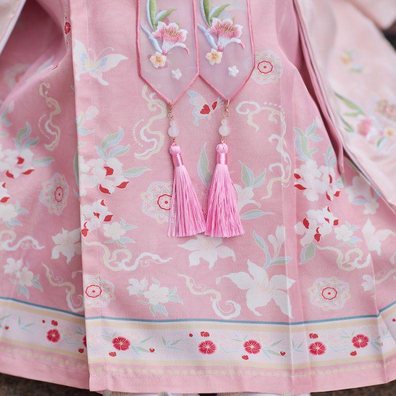 2026 Spring/Autumn Ming Dynasty Embroidery Children's Hanfu Yun Jian Princess Dress Jacquard Style Set