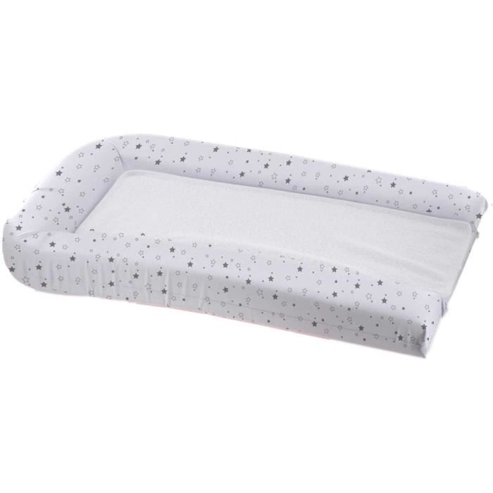 Matelas à langer avec éponges amovibles - blanc / gris - 42 x 70 cm