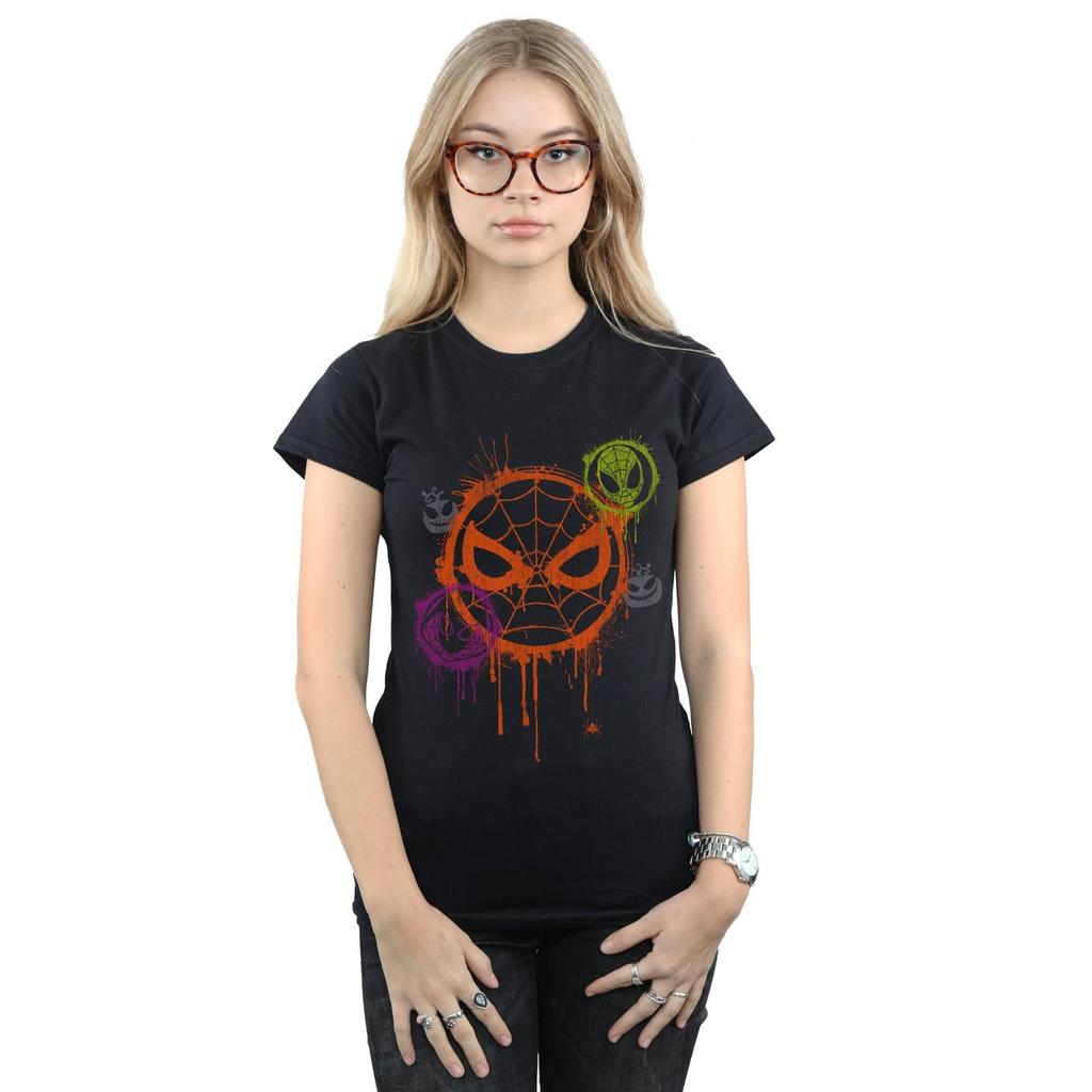 Marvel Womens/Ladies Halloween Spiderman Icon Cotton T-Shirt