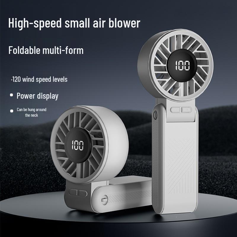 USB Rechargeable High-Speed Portable Handheld Fan with Digital Display
