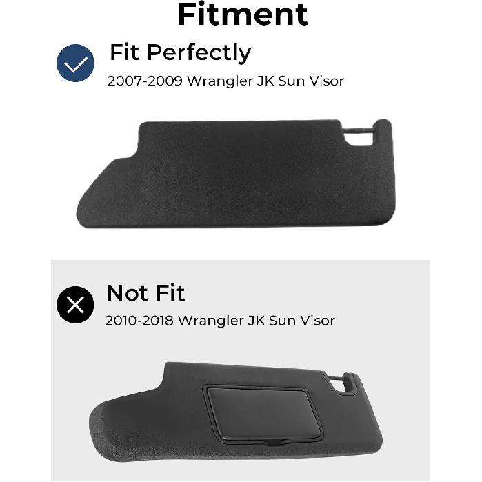 Upgraded Sun Visor Organizer Compatible With Wrangler JK 2007-2009, Multi-Pocket Net Zipper Visor Storage Cover, Molle Webbing Holder Pouch