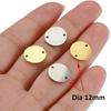 10pcs Gold Stainless Steel Round Charms Pendants for Jewelry Making DIY Necklace Bracelet Two Hole Connectors Charm Beads