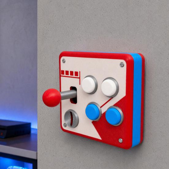 Retro Joystick Switch Cover Arcade Game Controller Light Cover, 1-Gang/2-Gang Wall Plate with XYAB Unique Buttons, Gaming Decor for Room Bedroom, Gift