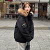 Workwear Fur Collar Down Cotton-padded Jacket Women's Winter New Thickening Pie Overcomes Loose Cotton-padded Coat