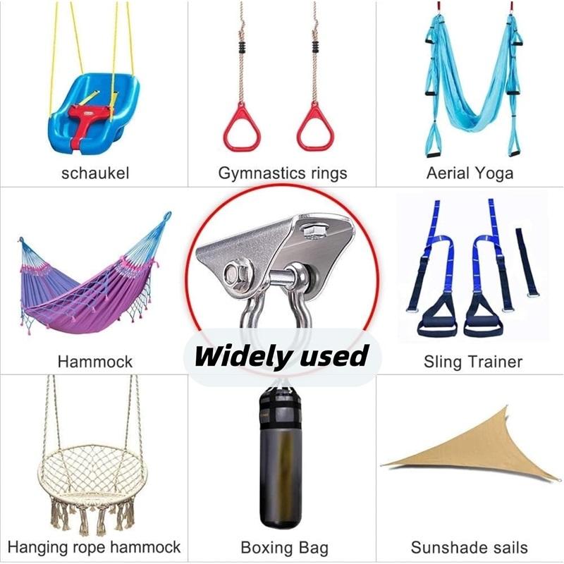 Heavy Duty Swing Hanger Stainless Steel Swing Hooks Ceiling Mount Swing Hardware for Porch Swing Set Hammock Chair Heavy Bag Yoga Silk