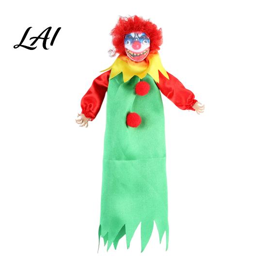 Halloween Window Ornaments Decoration Scary Hanging Clown Pendant with Satin Cloak Indoor Scene Decor Jester Plush Ornament for Horror Party Props,