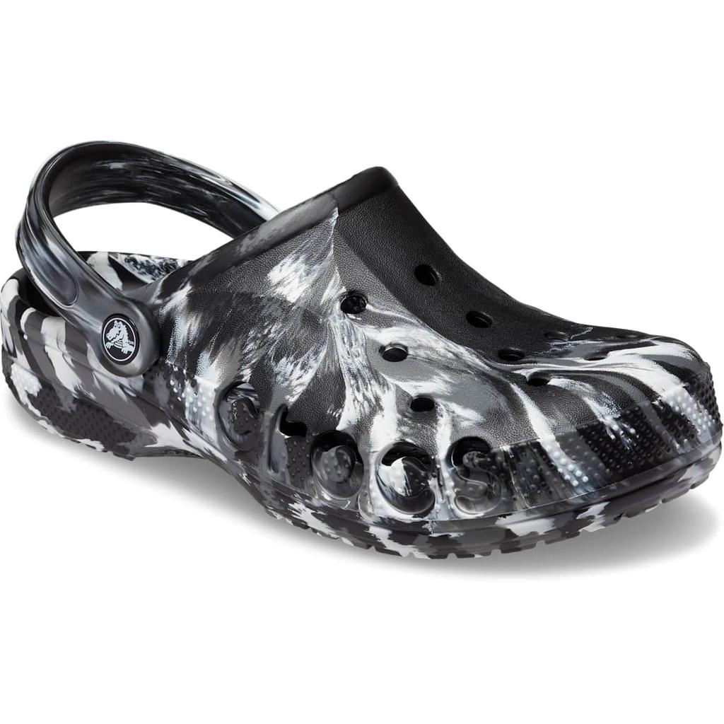 Crocs Унисекс Сабо Baya Marble 25см Сандалии, Черный/Белый,