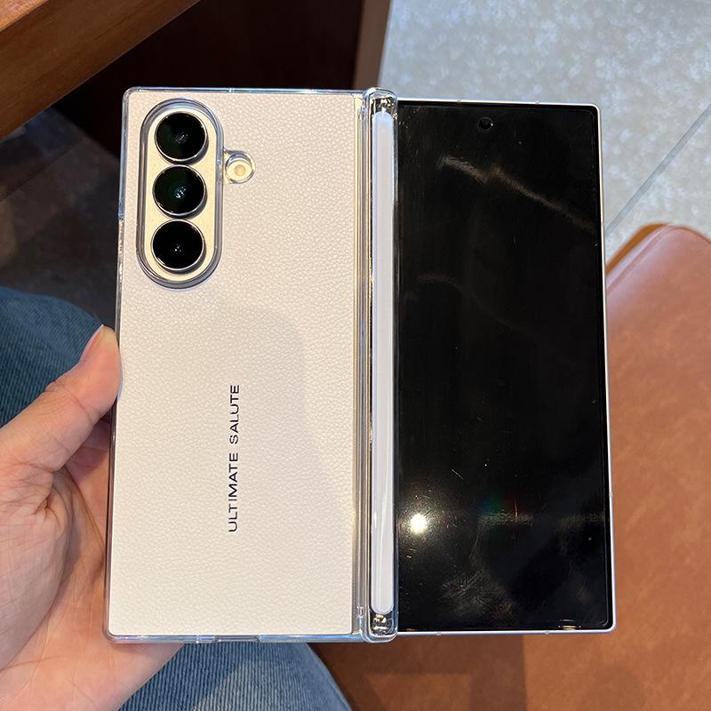 Подходит для чехла для мобильного телефона Samsung Zfold7 6 Магнитная адсорбция Двусторонний Центральный вал Защита от падения Бизнес Продвинутый Необычный Кожаный узор