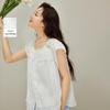 INMAN Французский топ с вышивкой и кружевом, квадратным вырезом и рукавами с оборками