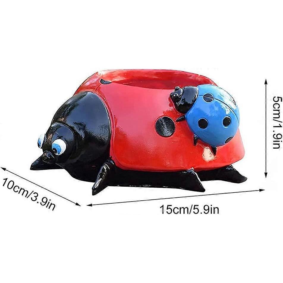 Ladybug Plant Pot, Cartoon Ladybug Shaped Planter Flower Pot Decorative Succulent Pot Garden Bonsai