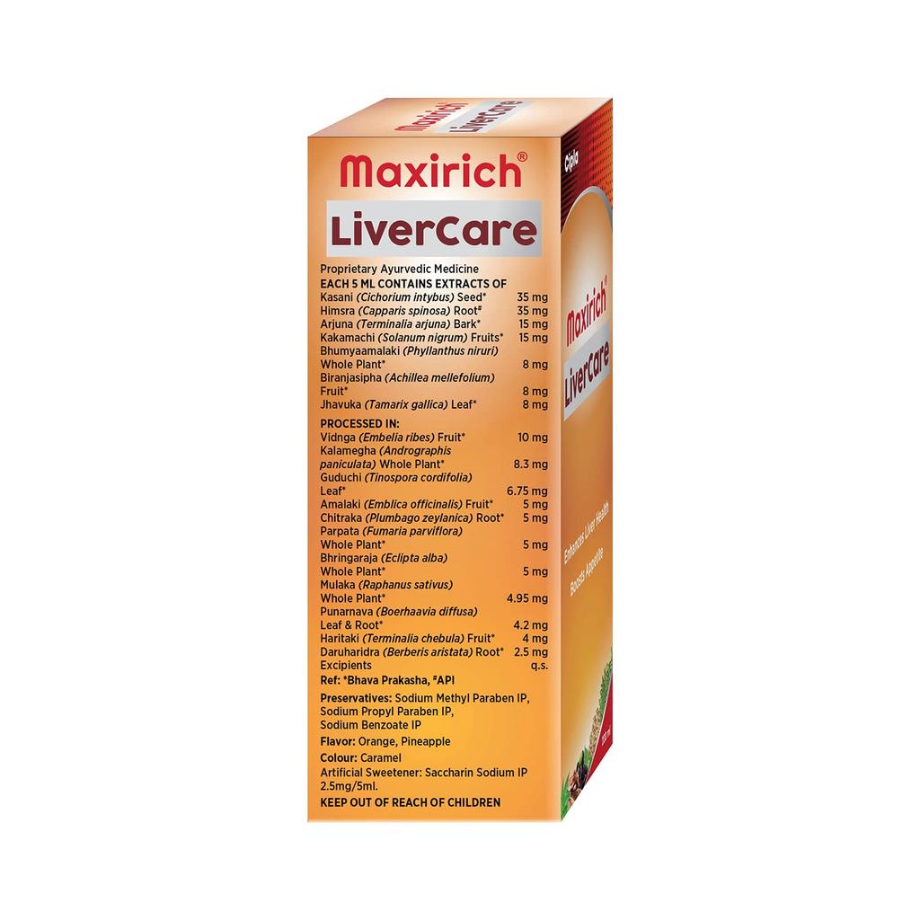 Cipla Maxirich Livercare 200 Ml 1 Pack Ayurvedic Herbal Syrup for Healthy Digestion & Liver Support