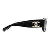 Chanel Логотип Рука Овальные Солнцезащитные Очки Унисекс Солнцезащитные Очки Черные CH5493A-C622S5