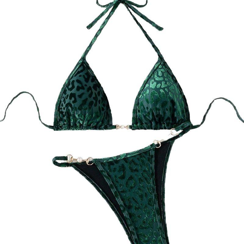 Раздельный купальник бикини в европейском и американском стиле 2025: Купальники с завязками и сексуальным принтом для женщин