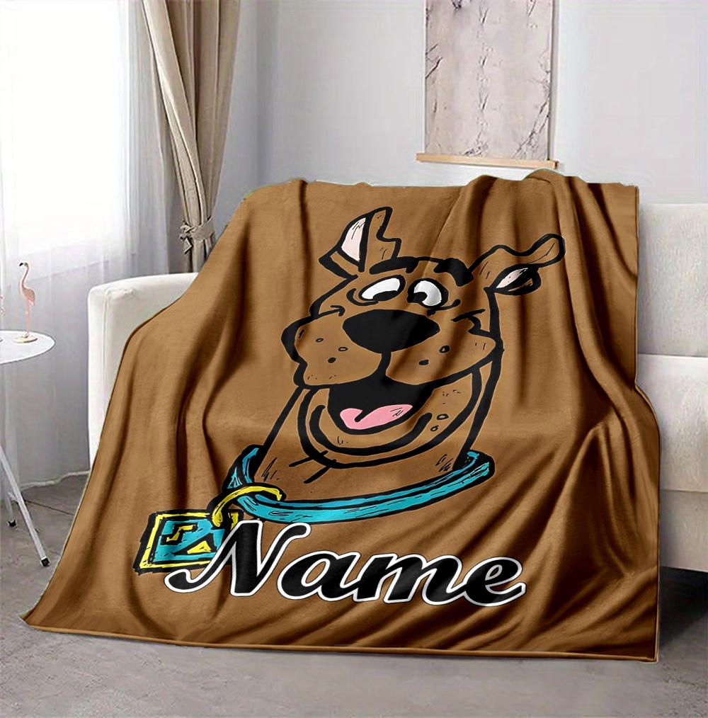 Custom Name Scooby Doo Adventure Flannel Blanket Throw Blanket Soft Warm Sofa Bed home Decor Unique Gift
