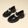 Fashion Luxury Pearl Design Mary Jane Shoes Woman Round Toe Lolita Shoes College Style Thick Soled Oxford Shoes Woman Platform Loafers