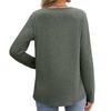 Women's Loose Comfortable Casual Fashion V-Neck Solid Color Long Sleeve Top