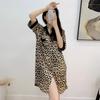 Nightgown Women's Summer Leopard Print Loose Plus Size Shirt Dress Sexy Pajamas Homewear