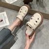 Baotou Sandals Women's Summer New Hole Shoes Two Wear Hollow Thick-soled Half Slippers Women
