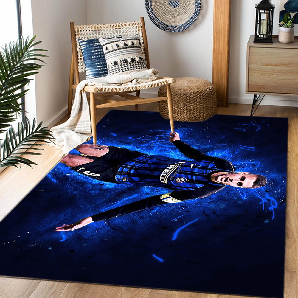 Inter Milan Player Action Area Rug Perfect for Hallway Playrooms Game Room Kitchen Antislip Carpet Office home decor Wedding Party Gift