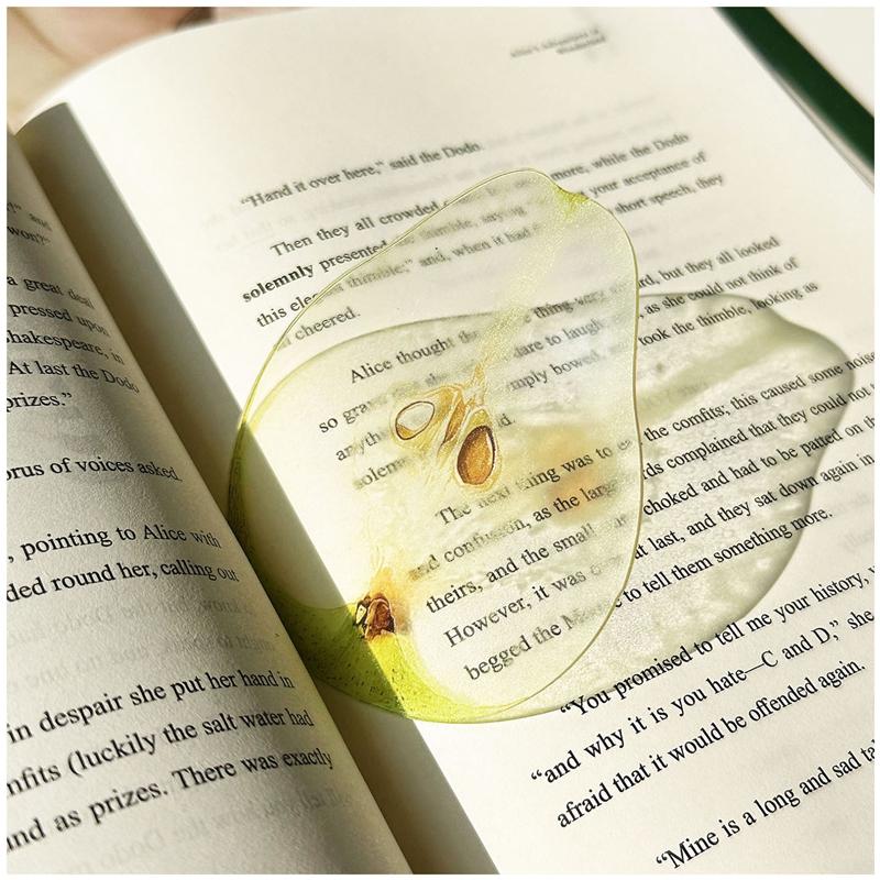 Creative Reading Bookmark Acrylic Fruit Slice Bookmarks Simulation Grape Watermelon Orange Book Clip Page Marker Student Gifts