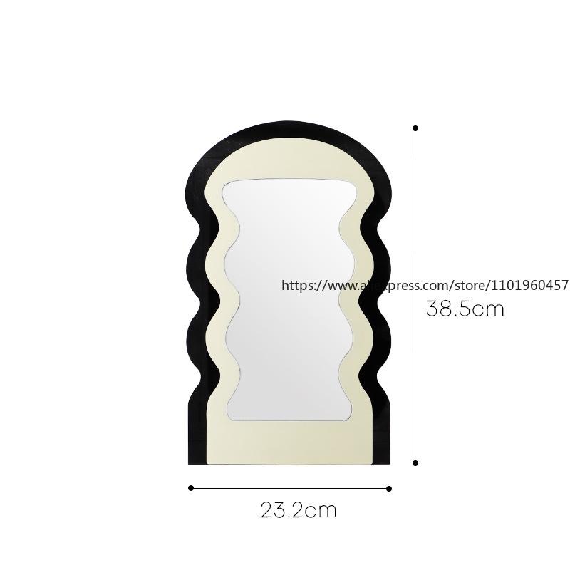 Nordic Ins Style Wave Desktop Makeup Wall Mirror Bathroom Bedroom Entrance Decoration Irregular Shaped Mirror