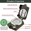 Waterproof Shockproof Compass With Sighting Function Carabiner And Storage Pouch For Hiking Camping Outdoor Navigation Survival
